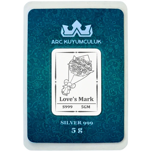 Güzelliğin ve Neşenin Ruhunu Taşıyan Çiçek Temalı Hediyeye Özel 5 Gram 999 Ayar Gümüş Külçesi-688 - Resim 1