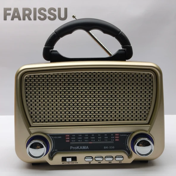 BK-330 Retro Güneş Enerjili (Solar) Radyo, Taşınabilir MP3 Oynatıcı, FM/AM/SW Radyo ve Fener - 4