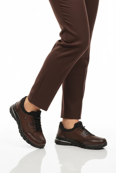 Aspor Kahve Nubuk Hakiki Deri Kadın Casual Ayakkabı ürün görseli 1