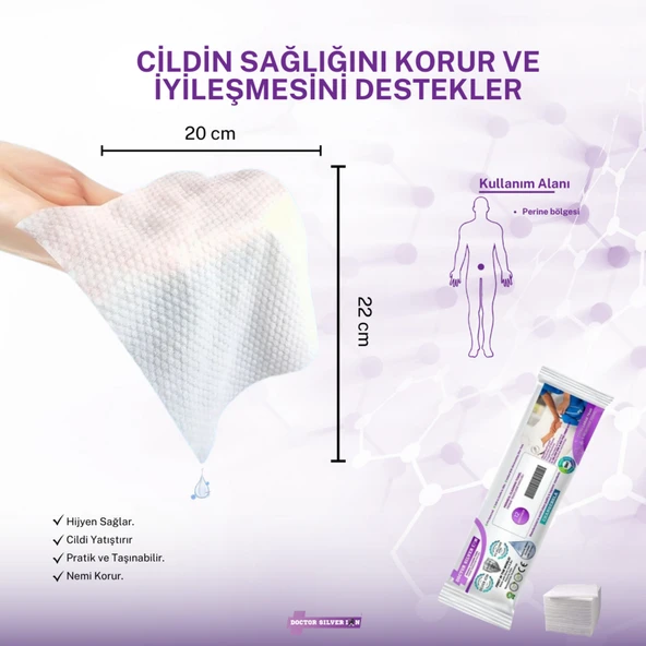 Gümüş Iyonlu Hassas Bölge Bakım Mendili 12’li (1 Paket) , Kızarıklık Önleyici & Özel Formül - Resim 4
