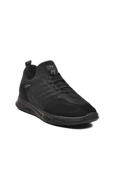 Walkway Siyah Lastik Bağcıklı Erkek Spor Ayakkabı - Resim 2