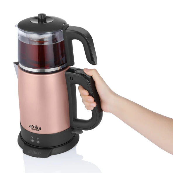 Arnica IH33200 Demli Stil 1800 W Rose Cam Demlikli Çay Makinesi