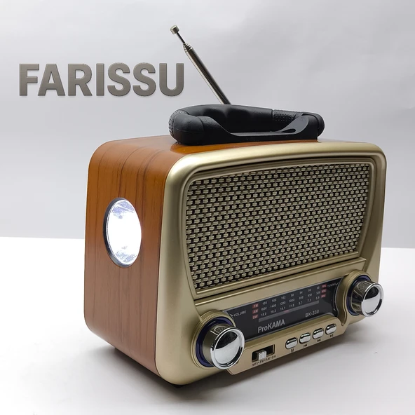 BK-330 Retro Güneş Enerjili (Solar) Radyo, Taşınabilir MP3 Oynatıcı, FM/AM/SW Radyo ve Fener - 5