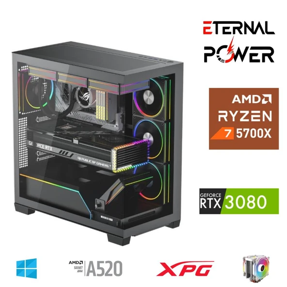 E.POWER RYZEN 7 5700X 32G DDR4 1TB M.2 RTX3080 A520 T650W