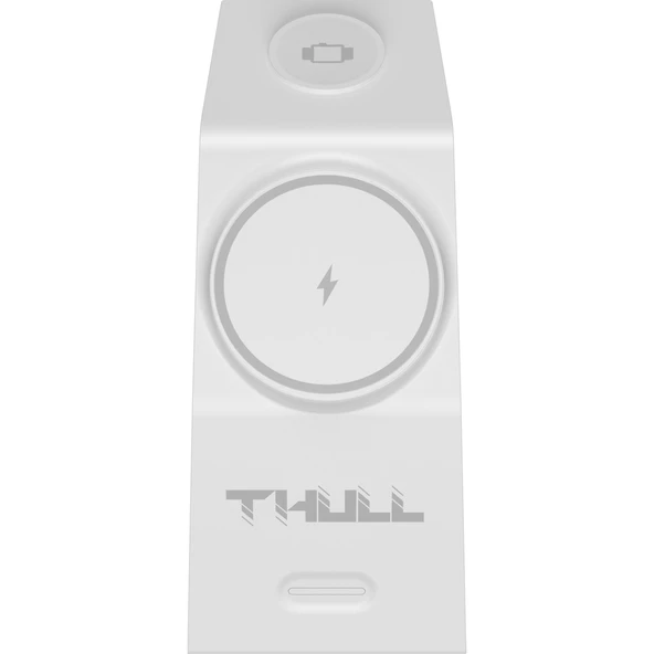 THL-WSC-D12 3’ü 1 Arada Kablosuz Şarj Standı iPhone Akıllı Telefon Airpods ve Apple Watch Uyumlu 15W Hızlı Şarj Cihazı - Resim 2