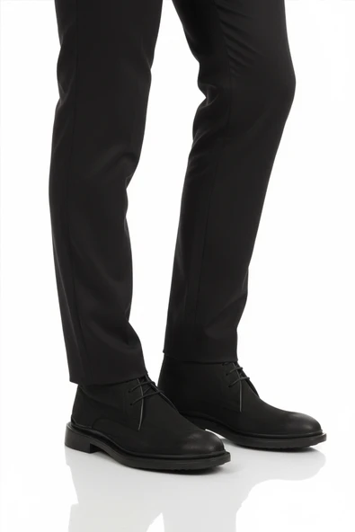 Aspor Siyah Bağcıklı Hakiki Deri Erkek Klasik Bot ürün görseli