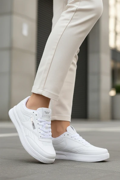 Walkway Beyaz Bağcıklı Unisex Spor Ayakkabı - Resim 3