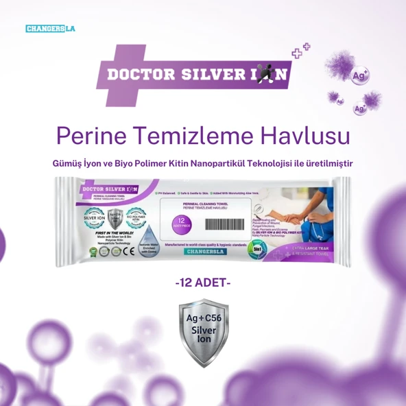 Gümüş Iyonlu Hassas Bölge Bakım Mendili 12’li (1 Paket) , Kızarıklık Önleyici & Özel Formül ürün görseli