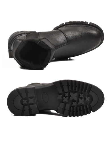 Aspor Siyah İçi Polarlı Erkek Chelsea Bot - Resim 5