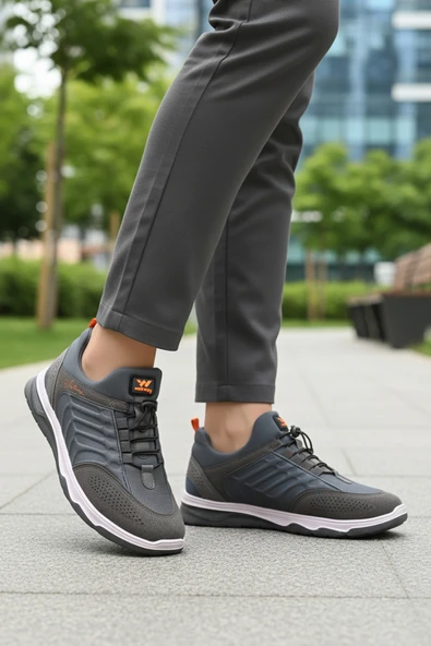 Walkway Füme Lastik Bağcıklı Erkek Spor Ayakkabı - Resim 3