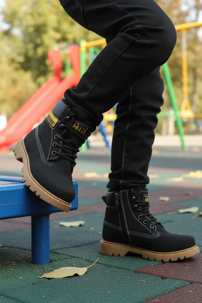 Conteyner Siyah Nubuk Erkek Çocuk Worker Bot - 3