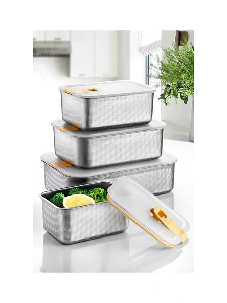 Perfect Seal Paslanmaz Çelik Saklama Kabı 4 Lü Set ürün görseli 1