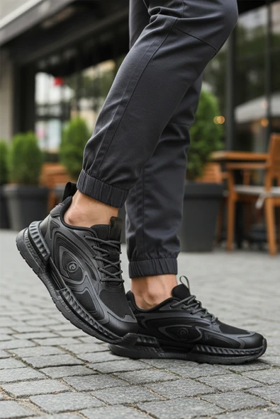 Pierre Cardin Siyah Bağcıklı Erkek Spor Ayakkabı - Resim 3