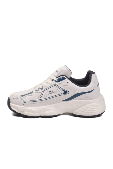 Slazenger Beyaz Lacivert Bağcıklı Unisex Spor Ayakkabı - Resim 4