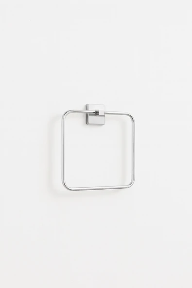 Krom Kare Topuzlu Kare Havluluk – (Yapıştır/Vidala) Montajlı, Parlak Kaplama Dayanıklı Metal Askı - Resim 5