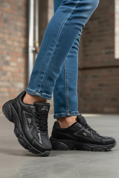 Slazenger Siyah Bağcıklı Unisex Spor Ayakkabı - Resim 3