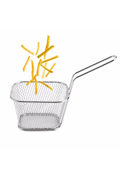 ERGENÇLERZÜCCACİYE servis sepeti, cips, patates sunum ve pişirme süzgeci 11x9x6.5 cm 6 adet - Resim 4