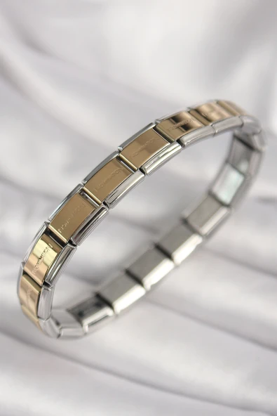 316L Çelik Mix Renk Yazılı Nomination Model Kadın Bileklik - TJ-BB6875 ürün görseli 1