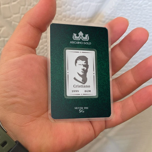 999 Ayar Gümüş ile Üretilmiş Efsane Futbolcu ve Gol Ustası Temalı Hediyeye Özel 5 Gram Gümüş Külçesi-686 - 3