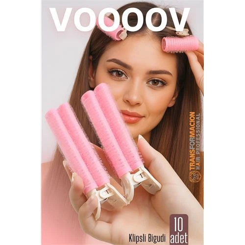 10'lu Klipsli Saç Bigudisi Isısız Doğal Bukle Bigudisi Dipten Hacim ve Perçem Şekillendirme İçin ürün görseli 1