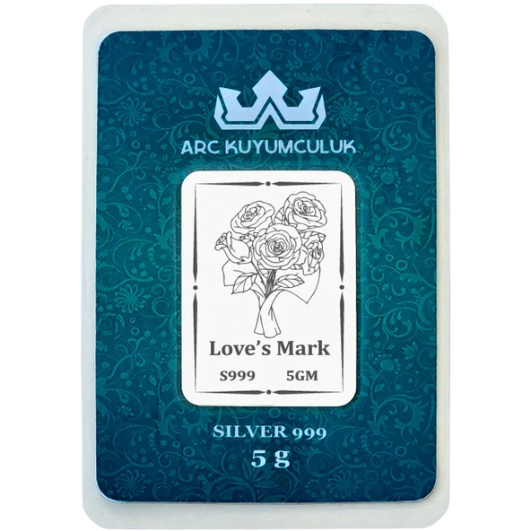 Zarafeti ve Güzelliği Yansıtan Çiçek Temalı Hediyeye Özel 5 Gram 999 Ayar Gümüş Külçesi-687 - Resim 1