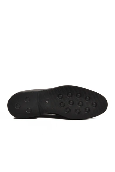 Fosco Siyah Hakiki Deri Bağcıklı Erkek Klasik Ayakkabı - 5