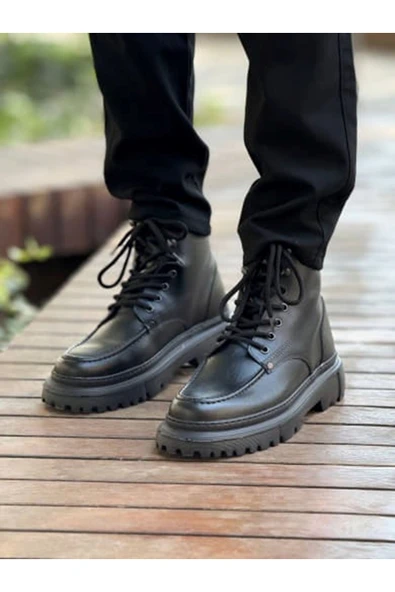 Pabucmarketi Bağcıklı Erkek Worker Bot Siyah ürün görseli