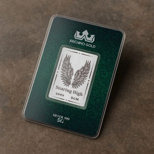 Özgürlüğün ve Zarafetin Simgesi Olan Kanat Temalı Hediyeye Özel 5 Gram 999 Ayar Gümüş Külçesi-702 - 2