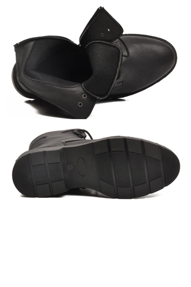 Aspor Siyah İçi Polarlı Fermuarlı Bağcıklı Erkek Bot - Resim 5