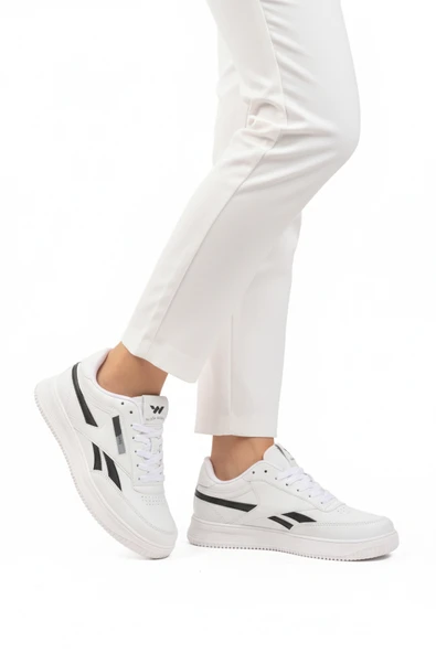 Walkway Beyaz Siyah Bağcıklı Unisex Spor Ayakkabı ürün görseli