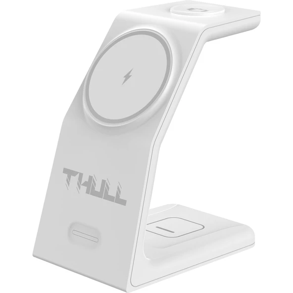 THL-WSC-D12 3’ü 1 Arada Kablosuz Şarj Standı iPhone Akıllı Telefon Airpods ve Apple Watch Uyumlu 15W Hızlı Şarj Cihazı ürün görseli 1