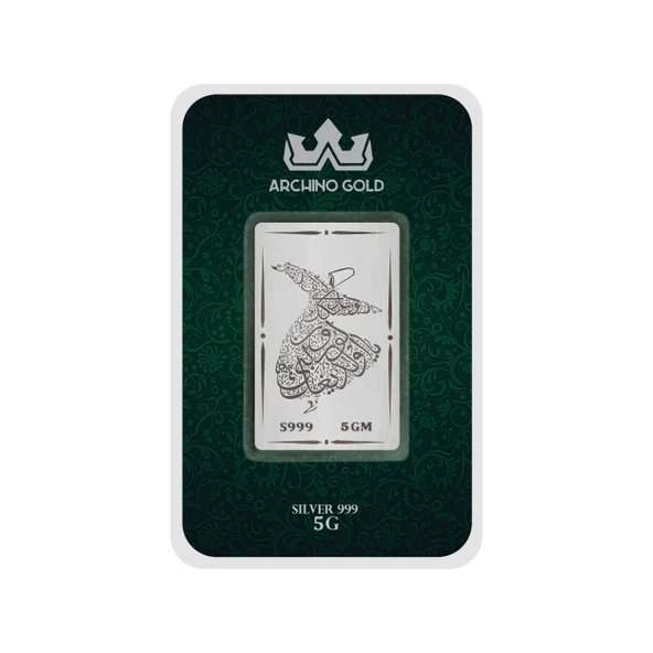 999 Ayar Gümüş ile Üretilmiş Dua ile Bütünleşen Mevlana Temalı Hediyeye Özel 5 Gram Gümüş Külçesi-697