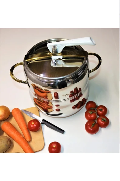 OMS 5104 GOLD Klasik Tombik Güveç Düdüklü Tencere 7 Litre - Resim 2