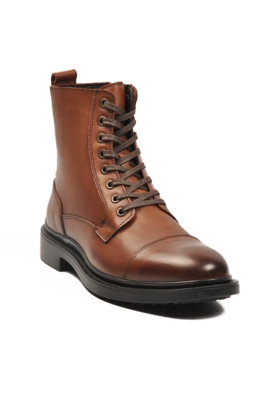 Aspor Taba Hakiki Deri Polarlı Fermuarlı Erkek Klasik Bot - 3