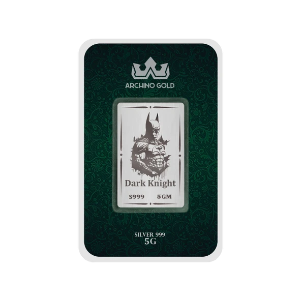 Hediyeye Özel 5 Gram Karanlığın ve Adaletin Simgesi Olan Kahraman Temalı 999 Ayar Gümüş Külçesi-703