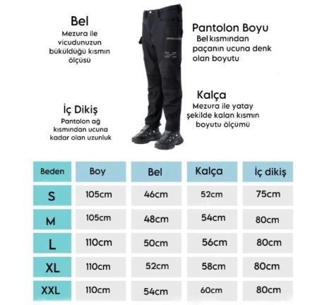 Motofit-Emporium Daytona Softshell Polarlı Motorcu Pantolonu Siyah - Resim 4