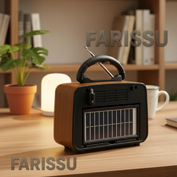 BK-330 Retro Güneş Enerjili (Solar) Radyo, Taşınabilir MP3 Oynatıcı, FM/AM/SW Radyo ve Fener - 3