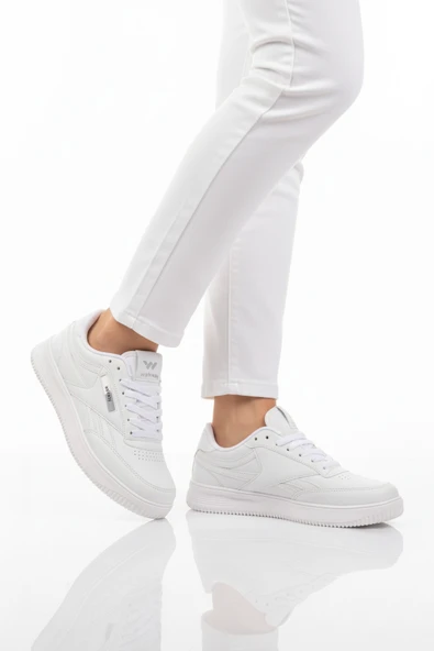 Walkway Beyaz Bağcıklı Unisex Spor Ayakkabı ürün görseli 1