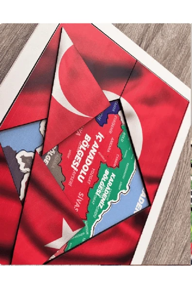 Benim Güzel Vatanım Puzzle Türkiye Bayrak Eğitici Ahşap Oyuncak - Resim 2