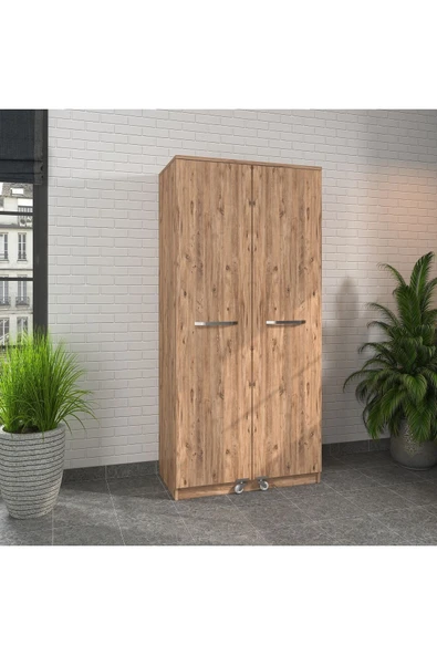 ZEYTUNHOME 90 Derece Açılabilir 2 Kapaklı, Çekmeceli, Kavanoz Raflı Kiler ve Erzak Mutfak Dolabı - 5