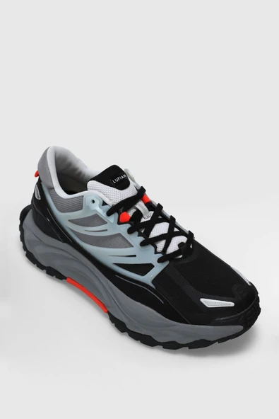 Lufian Siyah Fileli Erkek Spor Ayakkabı - Resim 3