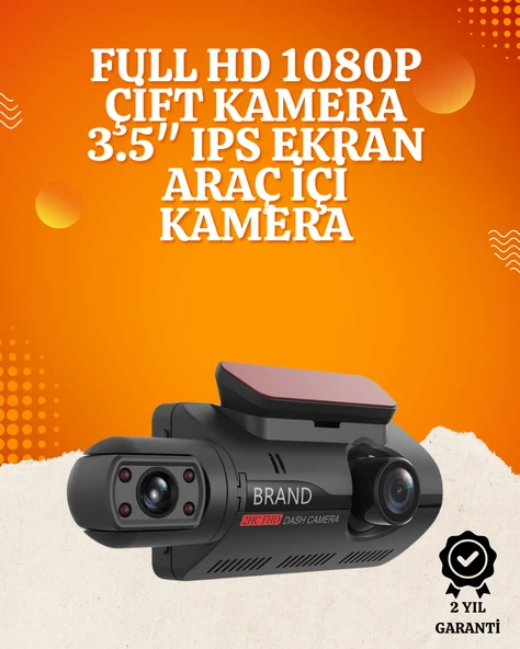 WiFi Destekli Araç Kamerası – 3 inç Ekran, 1080P Ön ve 720P İç Kamera