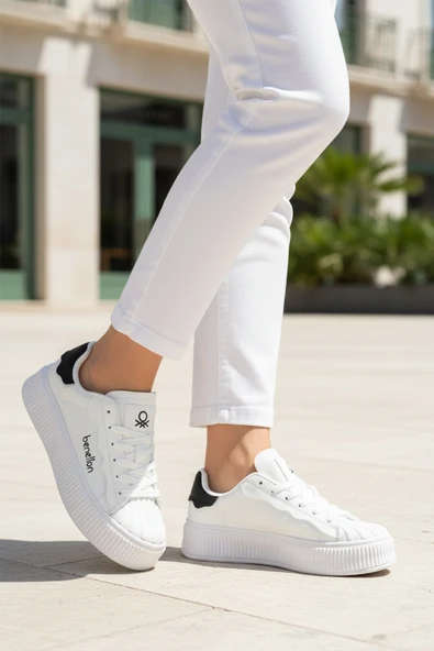United Colors Of Benetton Beyaz Bağcıklı Unisex Spor Ayakkabı