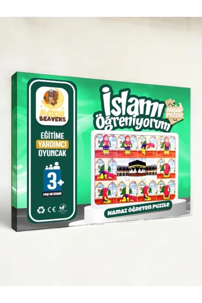 Eğitici Eğlenceli Renkli Abdest ve Namaz Puzzle Kız Çocuklar Için Ikili Oyuncak Seti - 2