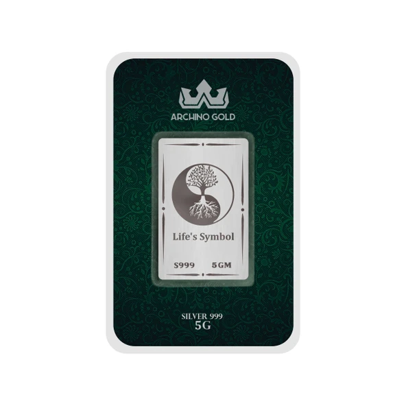 Yin Yang Sembolü ile Bütünleşen Ağaç Temalı Hediyeye Özel 5 Gram 999 Ayar Gümüş Külçesi-691