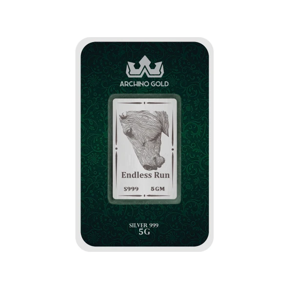 Efsanevi Cesaretin Simgesi Olan Görkemli At Temalı Hediyeye Özel 5 Gram 999 Ayar Gümüş Külçesi-701