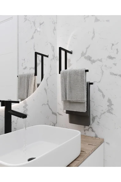 AJU Havluluk Metal Kağıt Havlu Tutacağı Ev Banyo Düzenleyici Duvara Monte Havlu Tutucu Modern Tasarım - 2