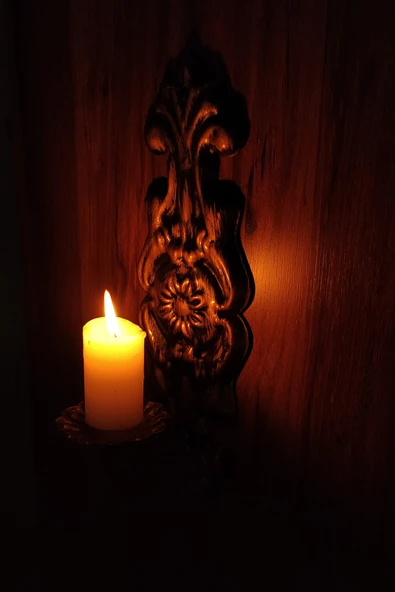 AJU Mumluk Duvar Şamdanı Aplik Ev Bahçe Balkon Ofis Dekorasyonu Özel Tasarım Hediye 31x10cm Eskitme Gold - 4