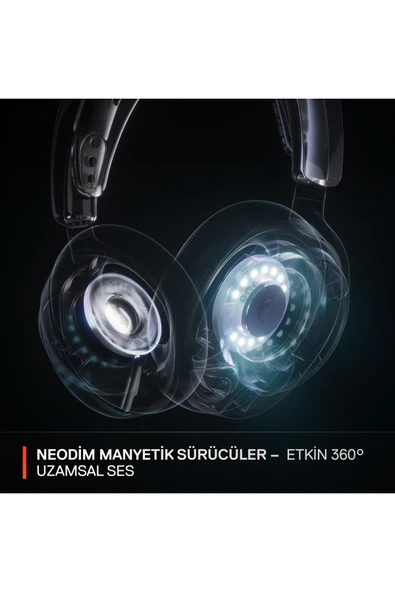 (OUTLET) SteelSeries Arctis Nova Pro Wireless 7.1 Surround PC/PS Mikrofonlu Siyah Kablosuz Gaming Kulaklık - Resim 5