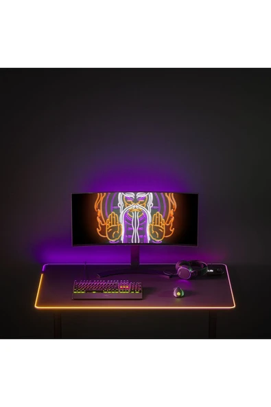 (OUTLET) SteelSeries QcK Prism Cloth RGB 3XL Gaming Mousepad - Resim 4